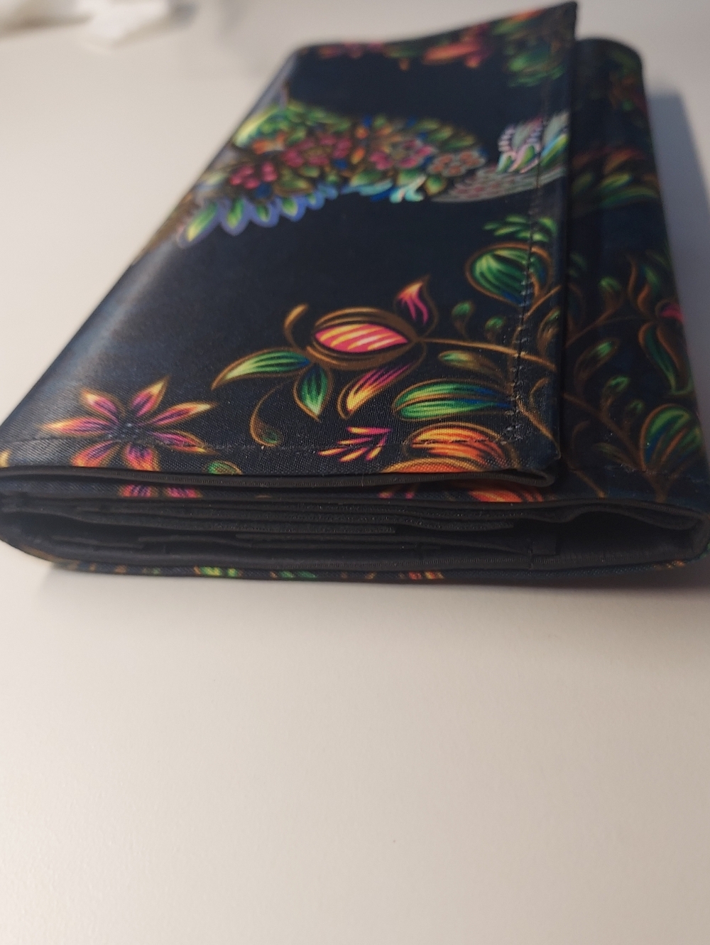 Ay Guey Humming Bird 8" Tri-fold Accordion Wallet Gold Foil Floral Mexican - Picture 8 of 12